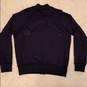 Black Pure Barre Bomber Jacket Size Medium